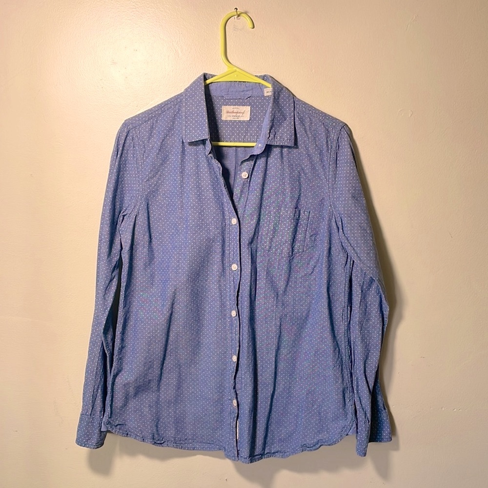 Size M Chambré Polka Dot Dress Shirt Like New